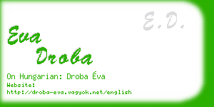 eva droba business card